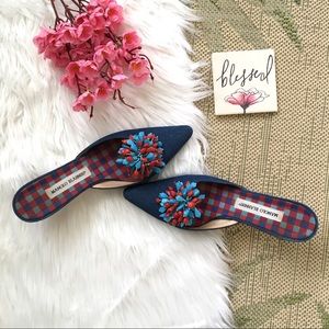 Manolo Blaknik Denim Mules